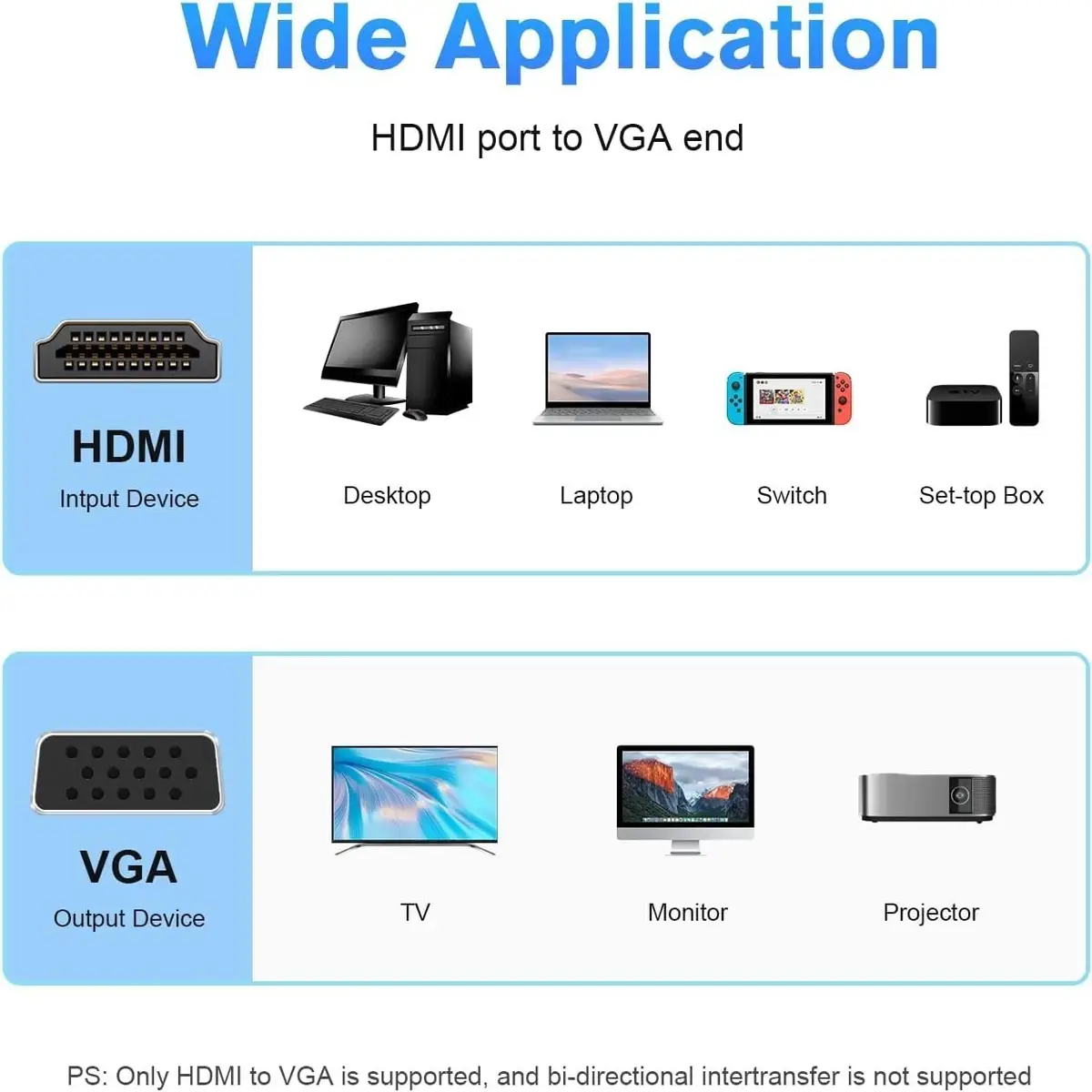 HDMI to VGA Adapter 1080p HDMI Male to VGA Female Adapter with 3.5mm Audio Jack - image 6 | Free standard UK delivery included | Discount Quality Products