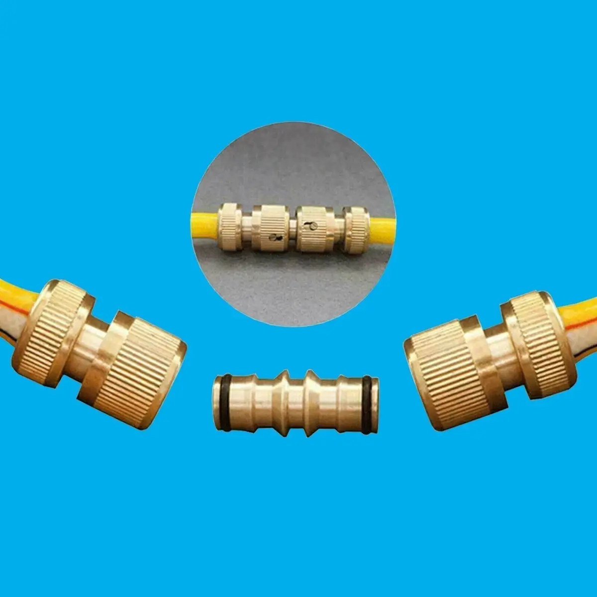 2x 1/2" Male Solid Brass Quick Connect Joiner Fitting Garden Tap Water Hose Pipe - image 2 | Free standard UK delivery included | Discount Quality Products