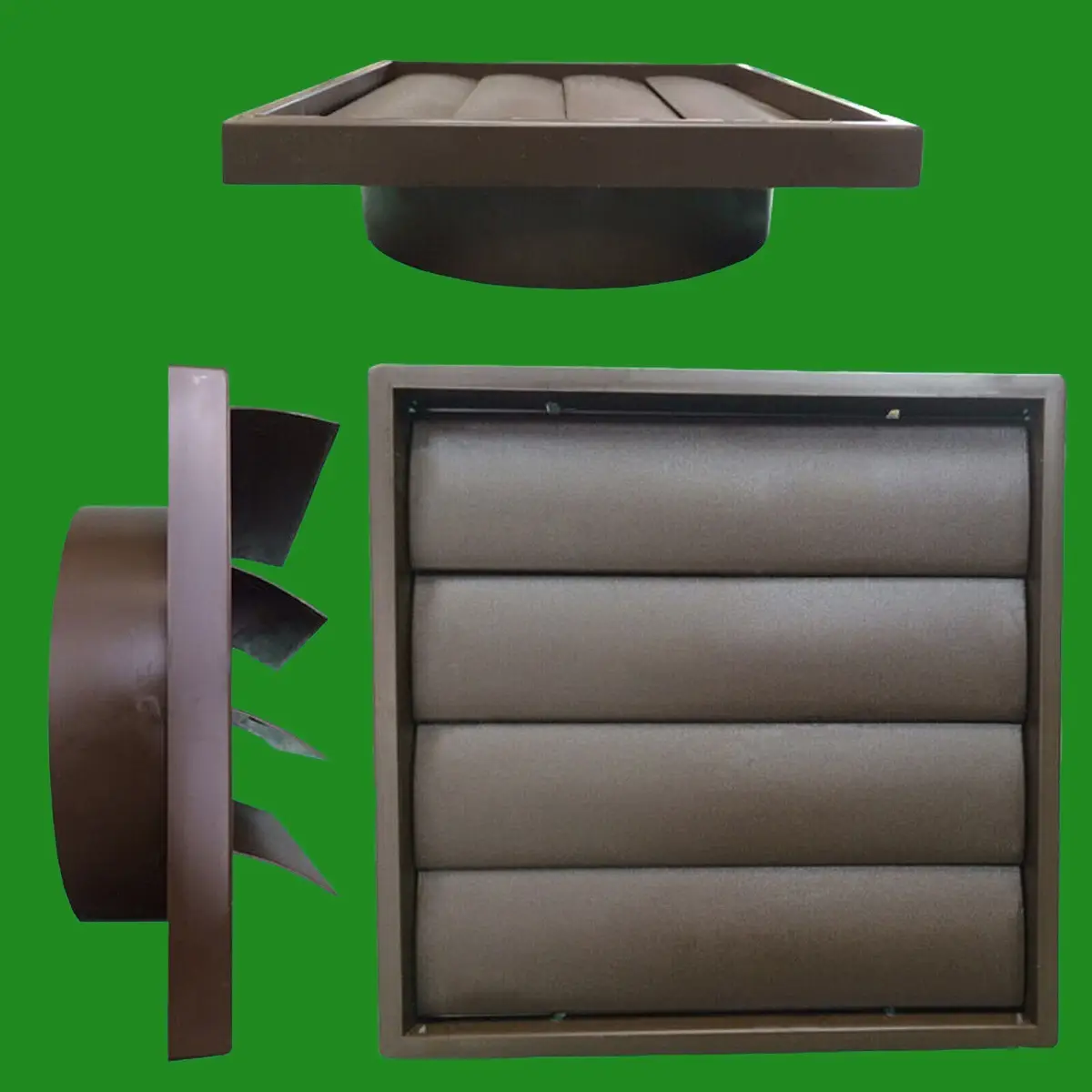 150mm 6" Ducting Brown Gravity Flap Wall Kitchen Extractor Fan Ventilation Grill