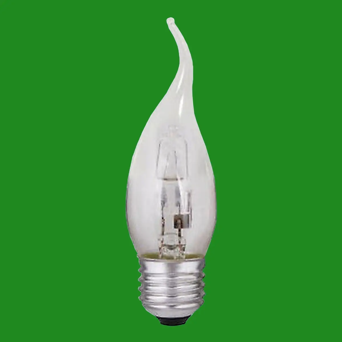 2x 28W (=40W) Dimmable Halogen Bent Tip Clear Candle Light Bulbs ES E27 Lamps