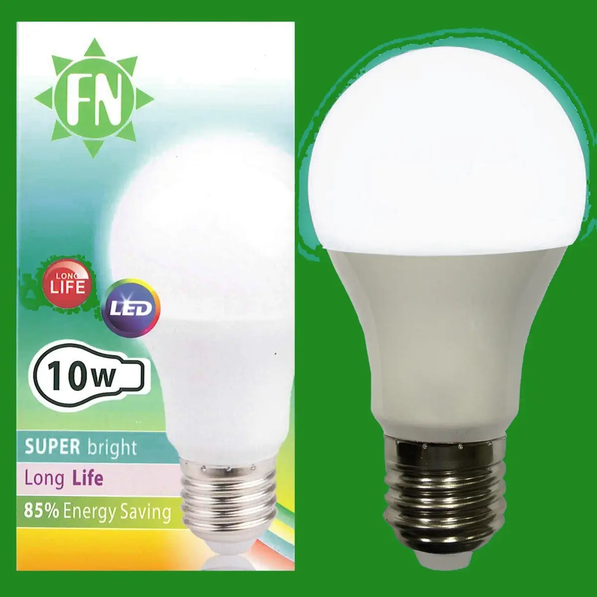 6x 10W A60 GLS ES E27 6500K Daylight White Frosted LED Light Bulb Lamp 110-265V