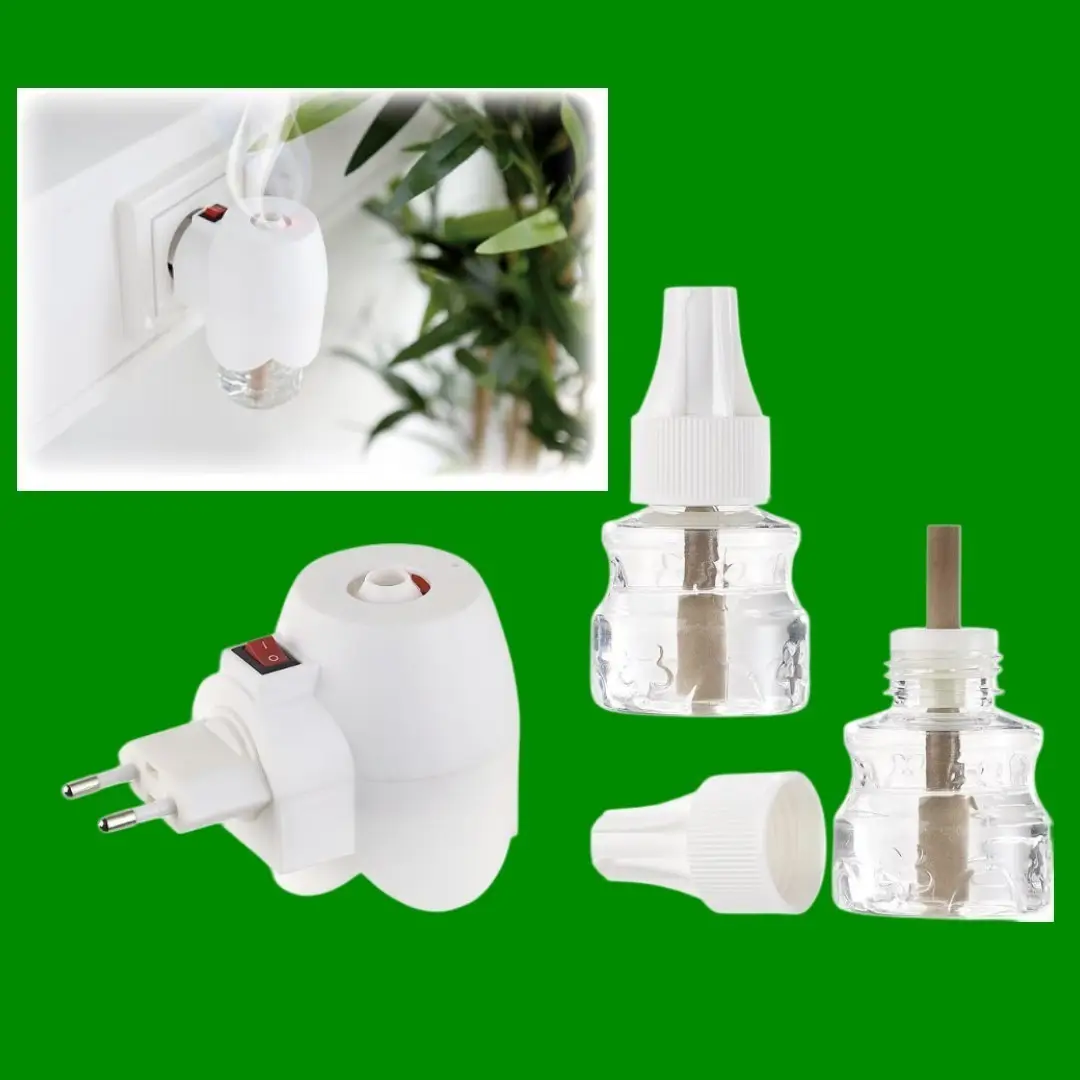 1x European Mosquito Insect 2-Pin Plug Vaporiser Repellent 45ml Liquid, 110-240V