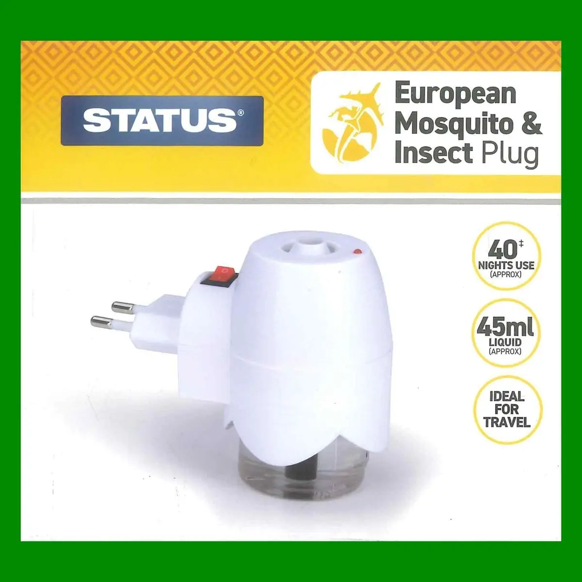 1x European Mosquito Insect 2-Pin Plug Vaporiser Repellent 45ml Liquid, 110-240V - image 2 | Free standard UK delivery included | Discount Quality Products