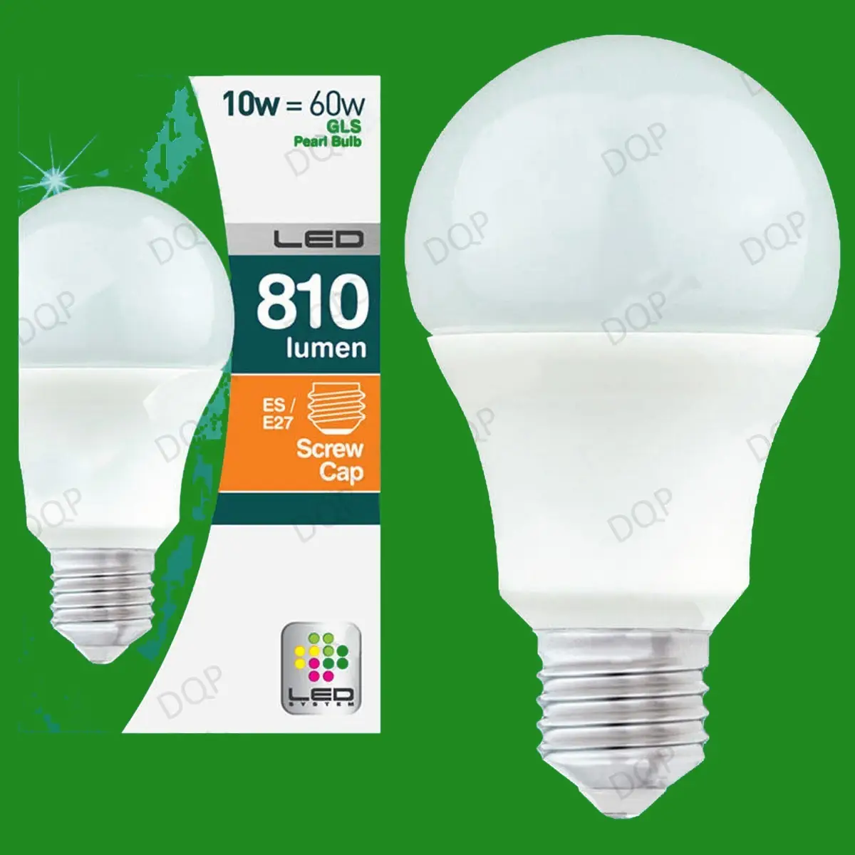 12x 10W LED Ultra Low Energy Instant On Pearl GLS Globe Light Bulb ES E27 Lamp