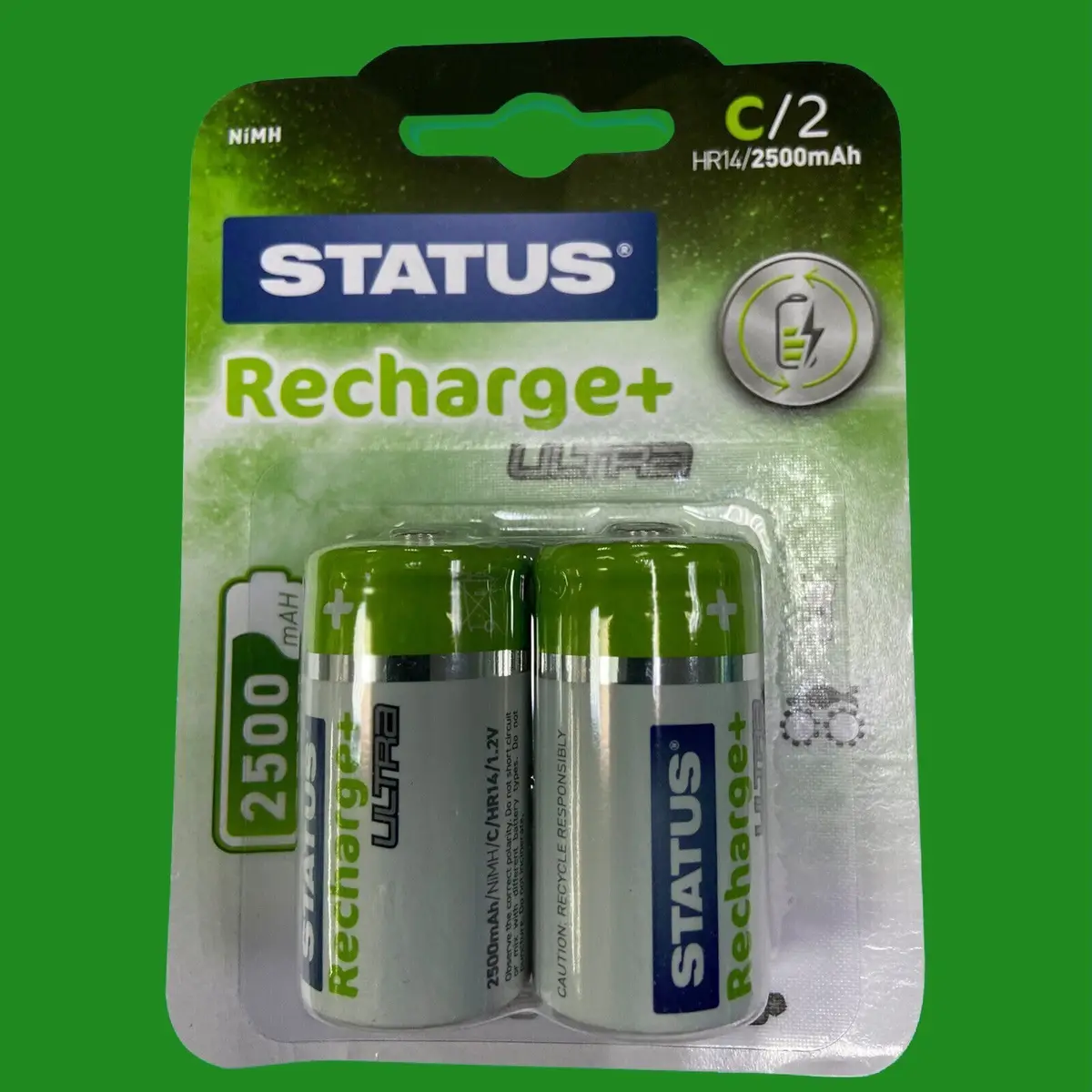 6x C Rechargeable NiMH Batteries, HR14, 1.2V, 2500mAh, Ni-Mh