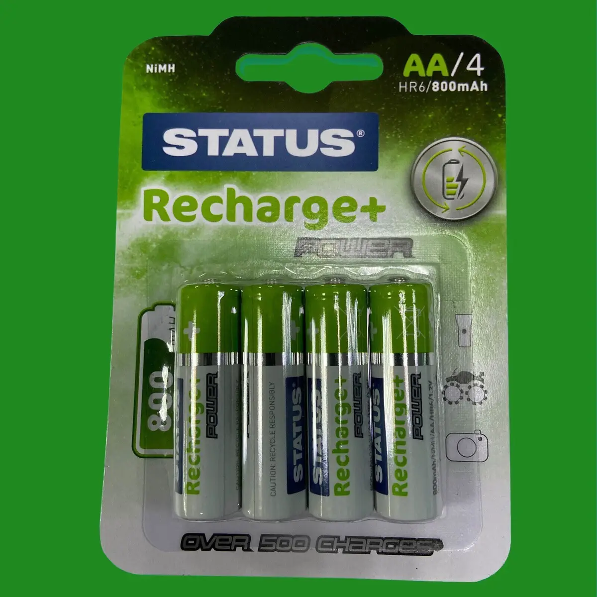 16x AA Rechargeable NiMH Batteries, HR6, 1.2V, 800mAh, Ni-Mh, Pre-Charged
