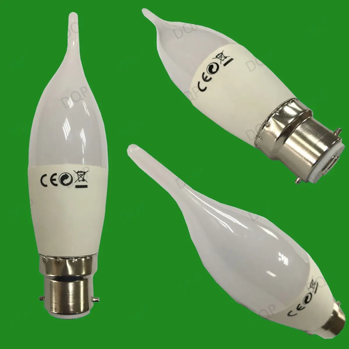 25x 6W BC B22 6500K Daylight White LED Bent Tip Candle Light Bulb Lamp 480 Lumen