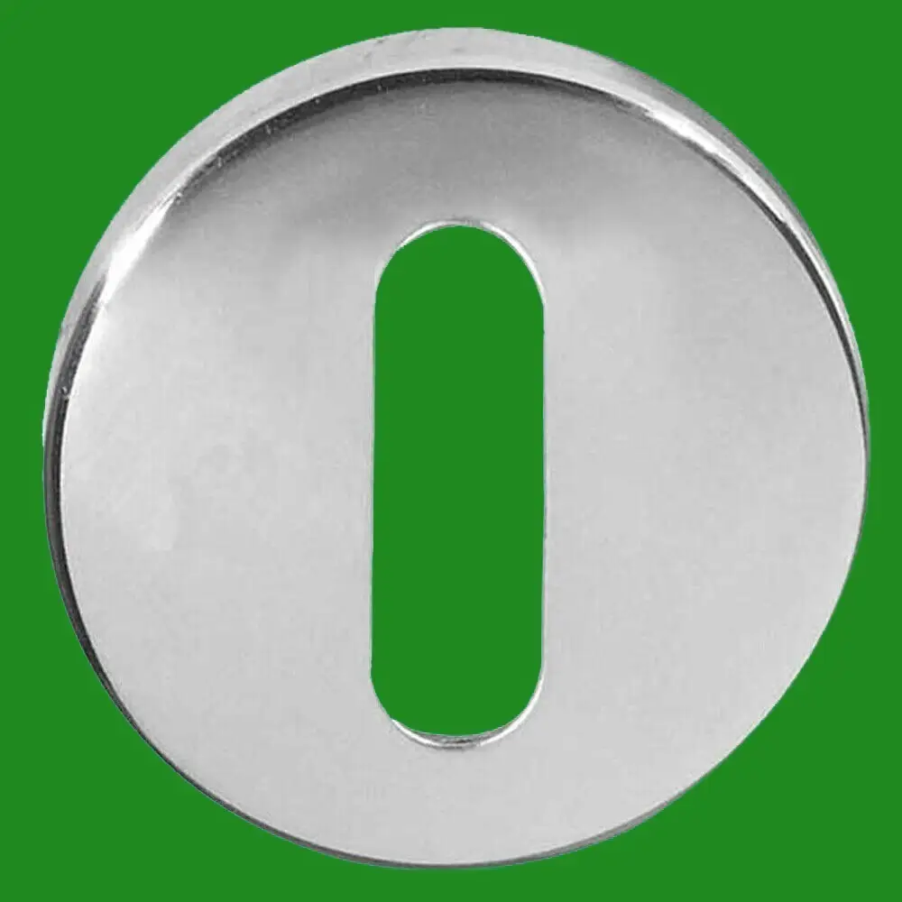 6x 50mm Round Oval Escutcheon SAA Satin Anodised Aluminium Keyhole