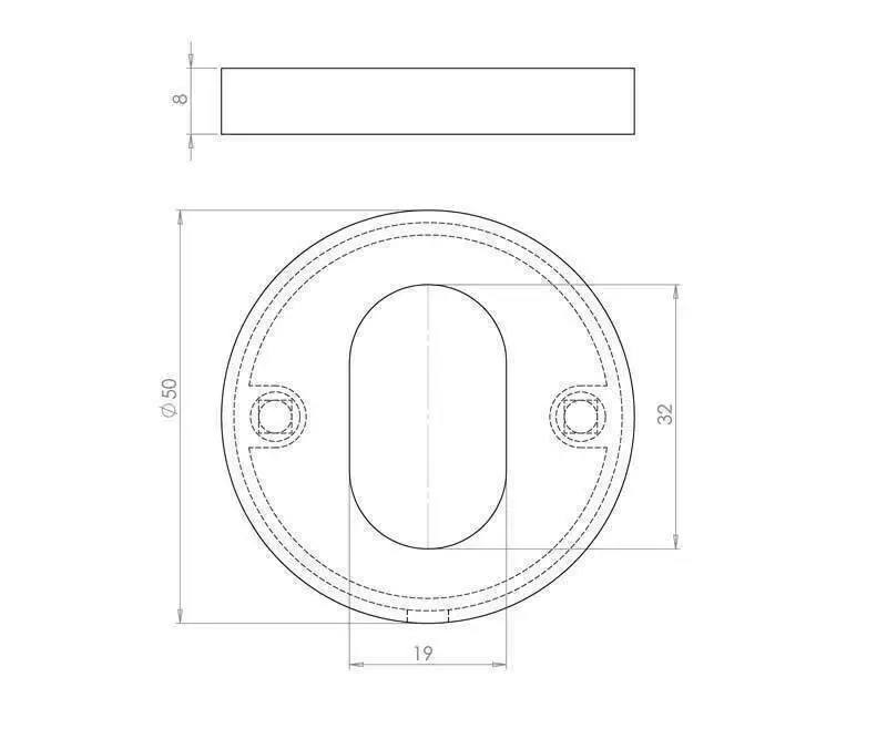 50mm Round Oval Escutcheon SAA Satin Anodised Aluminium Keyhole - image 2 | Free standard UK delivery included | Discount Quality Products