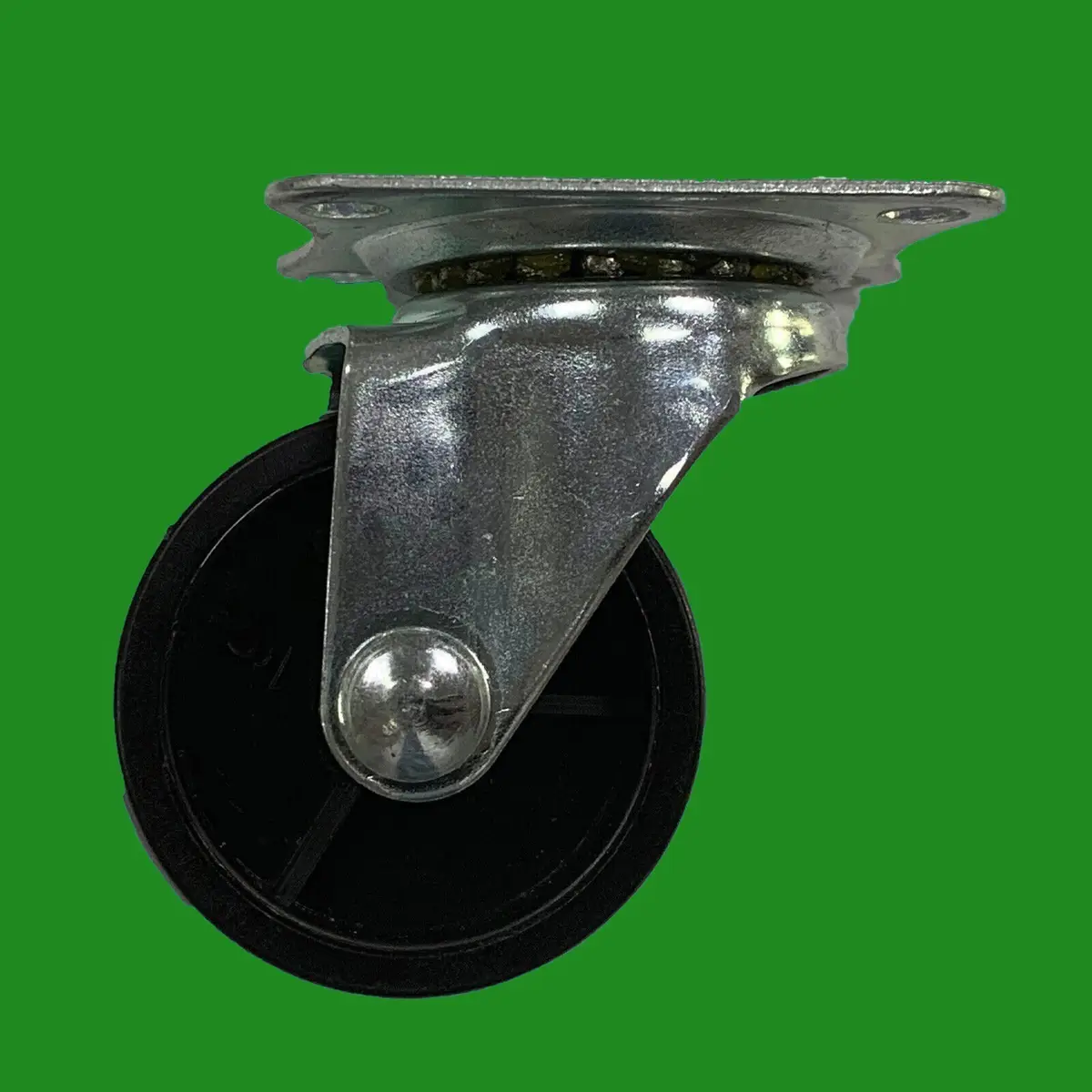 2x 41mm Black Plastic Light Duty Swivel Wheel Castors