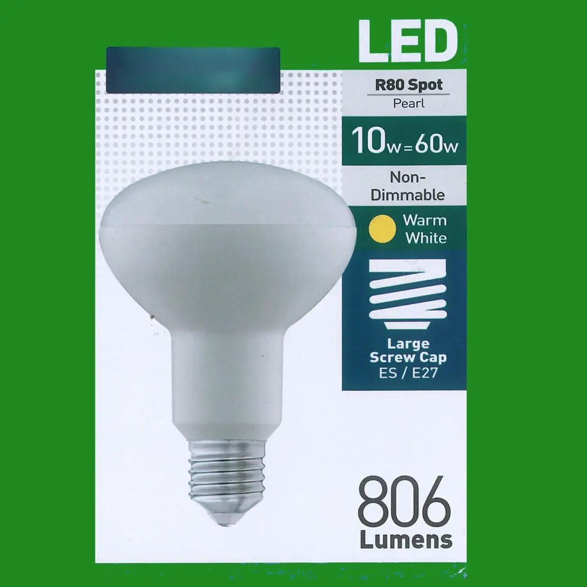 12x 10W(=60W) R80 LED Pearl Reflector Spot Light Bulbs E27 3000K Warm White Lamp - image 2 | Free standard UK delivery included | Discount Quality Products