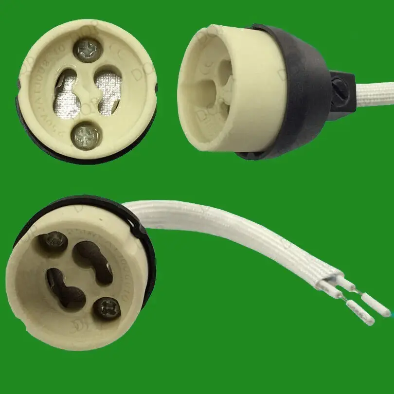 25x Ceramic GU10 Downlight New Regs. Socket Double Sleeve Heat Resistant Lamp