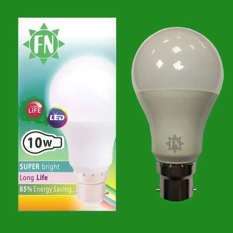 2x 10W A60 GLS BC B22 6500K Daylight White Frosted LED Light Bulb Lamp, 110-265V