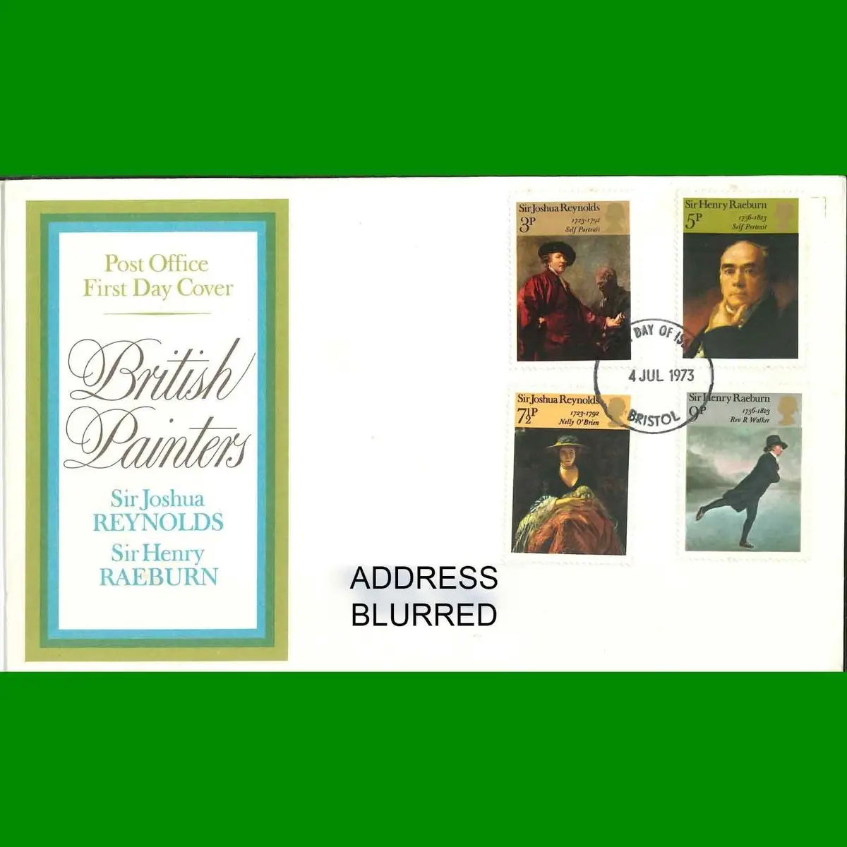 FDC British Painters Commemorative, Post Office First Day Cover, 4.7.1973