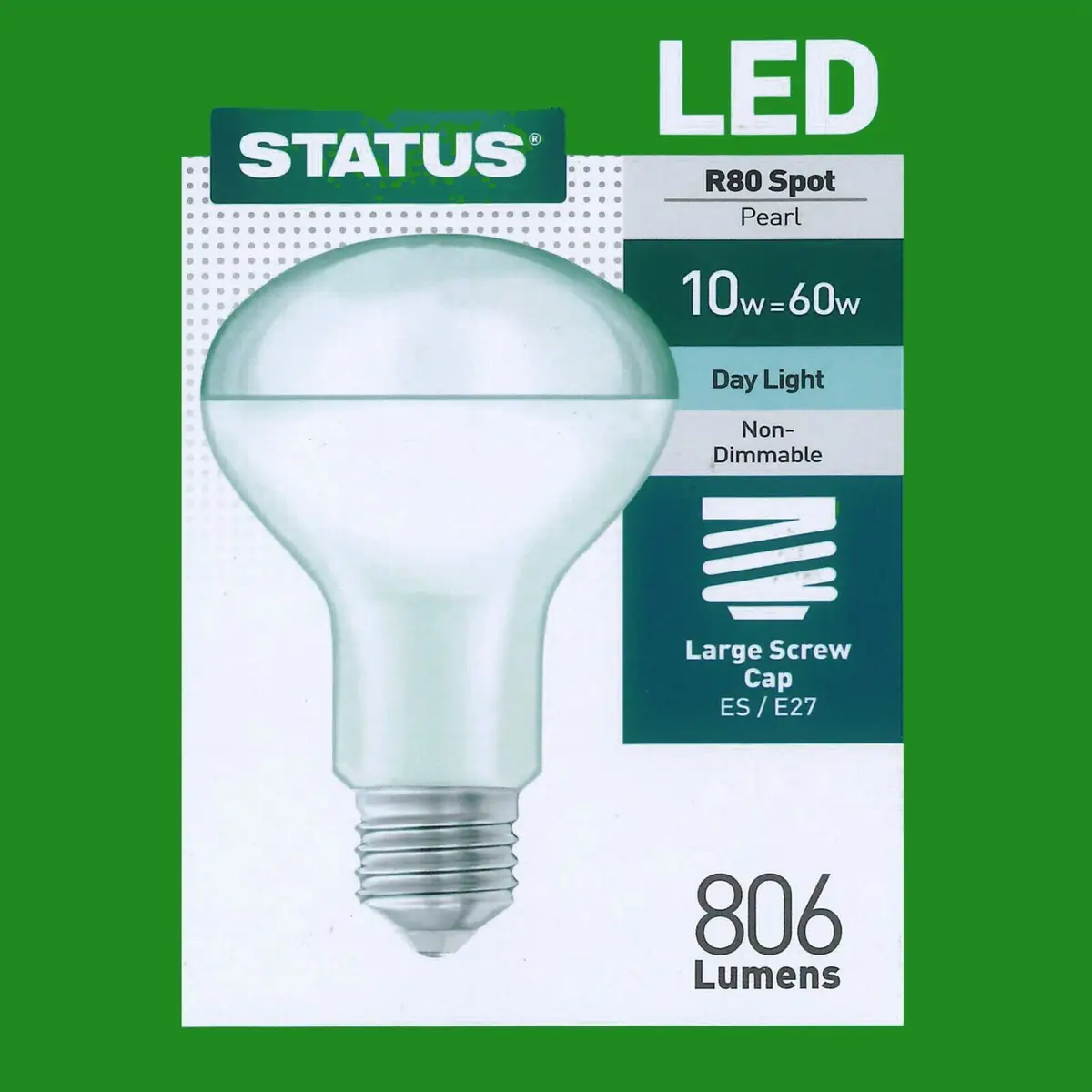 10x 10W (=60W) R80 LED Pearl Reflector Spot Light Bulbs E27 6500K Daylight White - image 2 | Free standard UK delivery included | Discount Quality Products