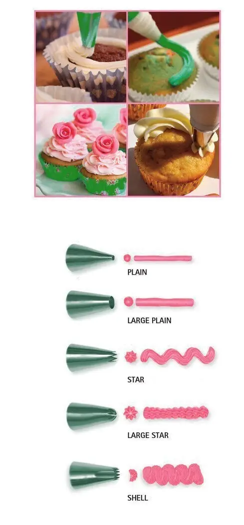 Silicone Piping Set 5 Piece Nozzle & Piping Bag Box, Easy Use Cake Decorations - image 2 | Free standard UK delivery included | Discount Quality Products