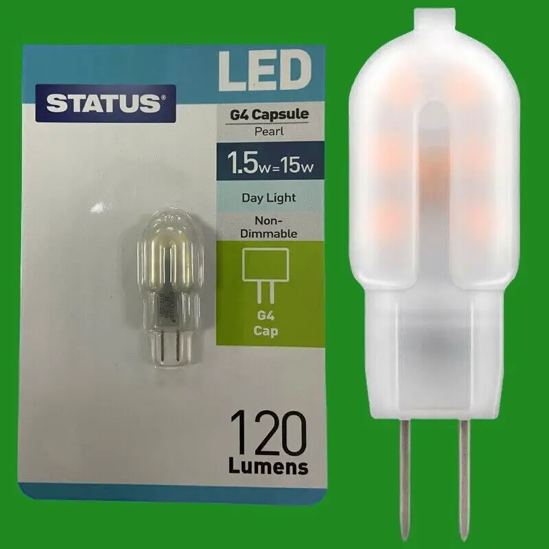 12x 1.5W (=15W) G4 12V Capsule LED 6500K Day Light Bulb, Halogen Replacement