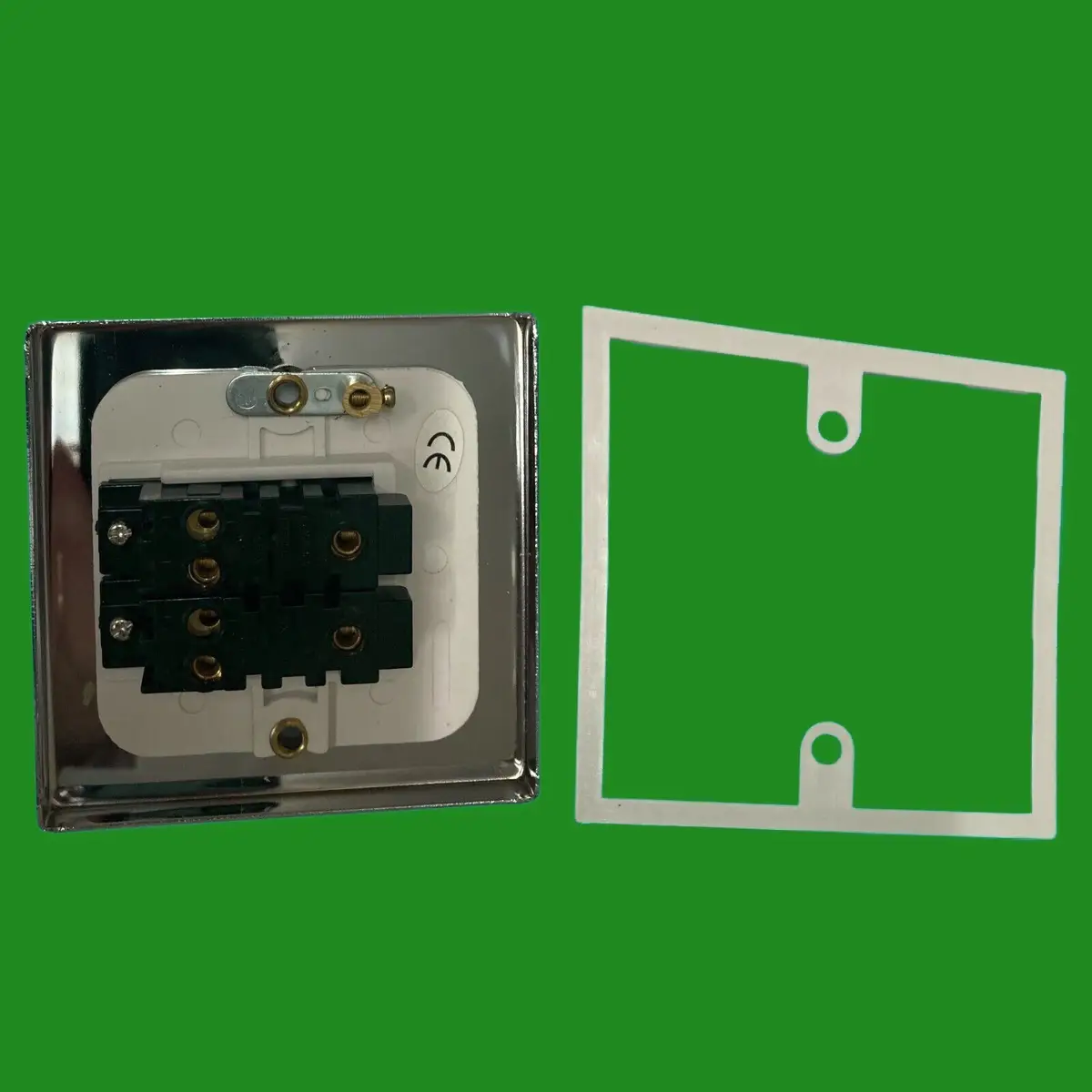 2 Gang 2 Way Stainless Steel And White Light, Switch - image 3 | Free standard UK delivery included | Discount Quality Products