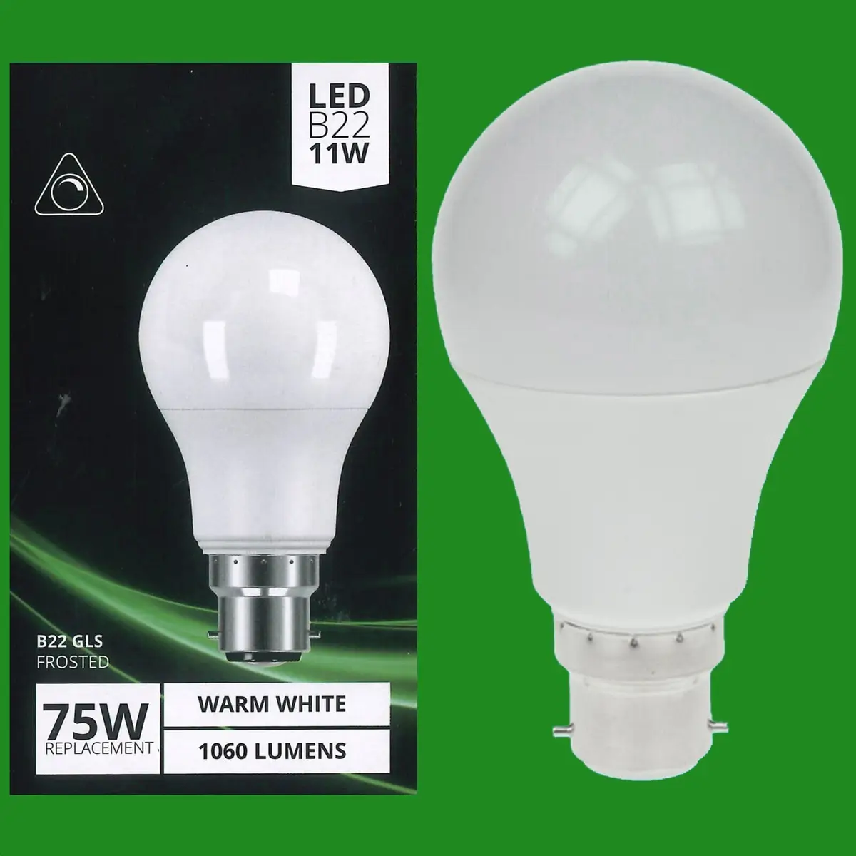 8x 11W Dimmable LED GLS 2700k Warm White, BC B22 Light Bulbs Lamp