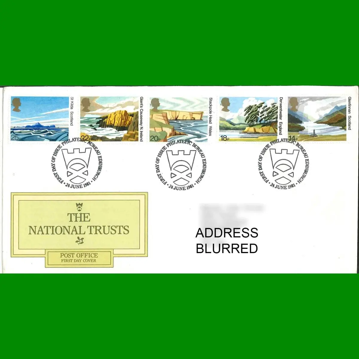 FDC National Trusts Commemorative Post Office First Day Cover Stamps, 24.6.1981