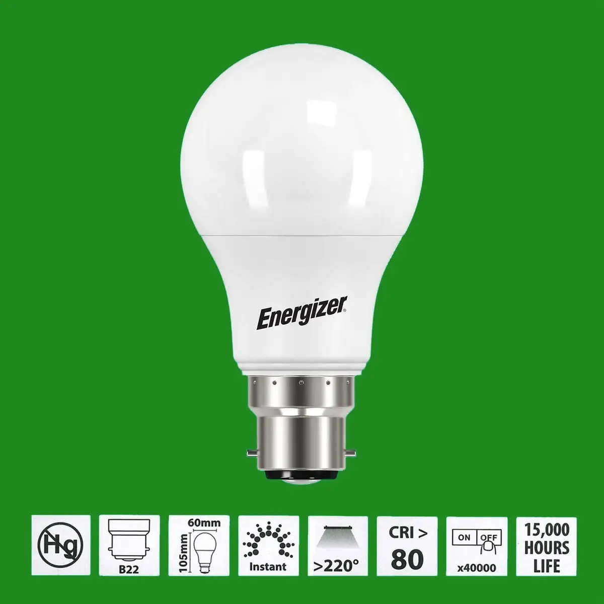 20x 8.2W (=60W) LED GLS 6500K Daylight Opal BC B22 Bayonet Cap Light Bulb Lamp - image 2 | Free standard UK delivery included | Discount Quality Products