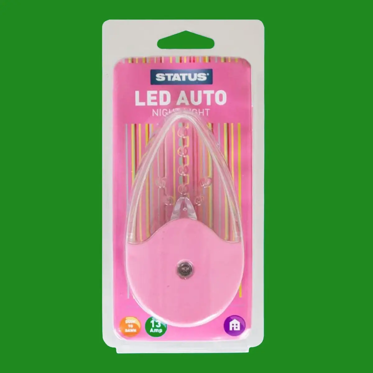 Pink Plug In Auto LED Dusk Dawn Sensor Nightlight Child Room Nursery White Light