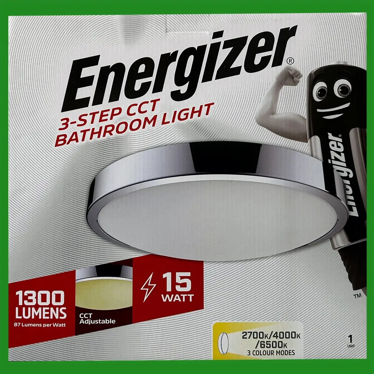 15W=100W IP20 Round LED Bathroom Light CCT Adjustable Kelvin 2700K 4000K 6500K