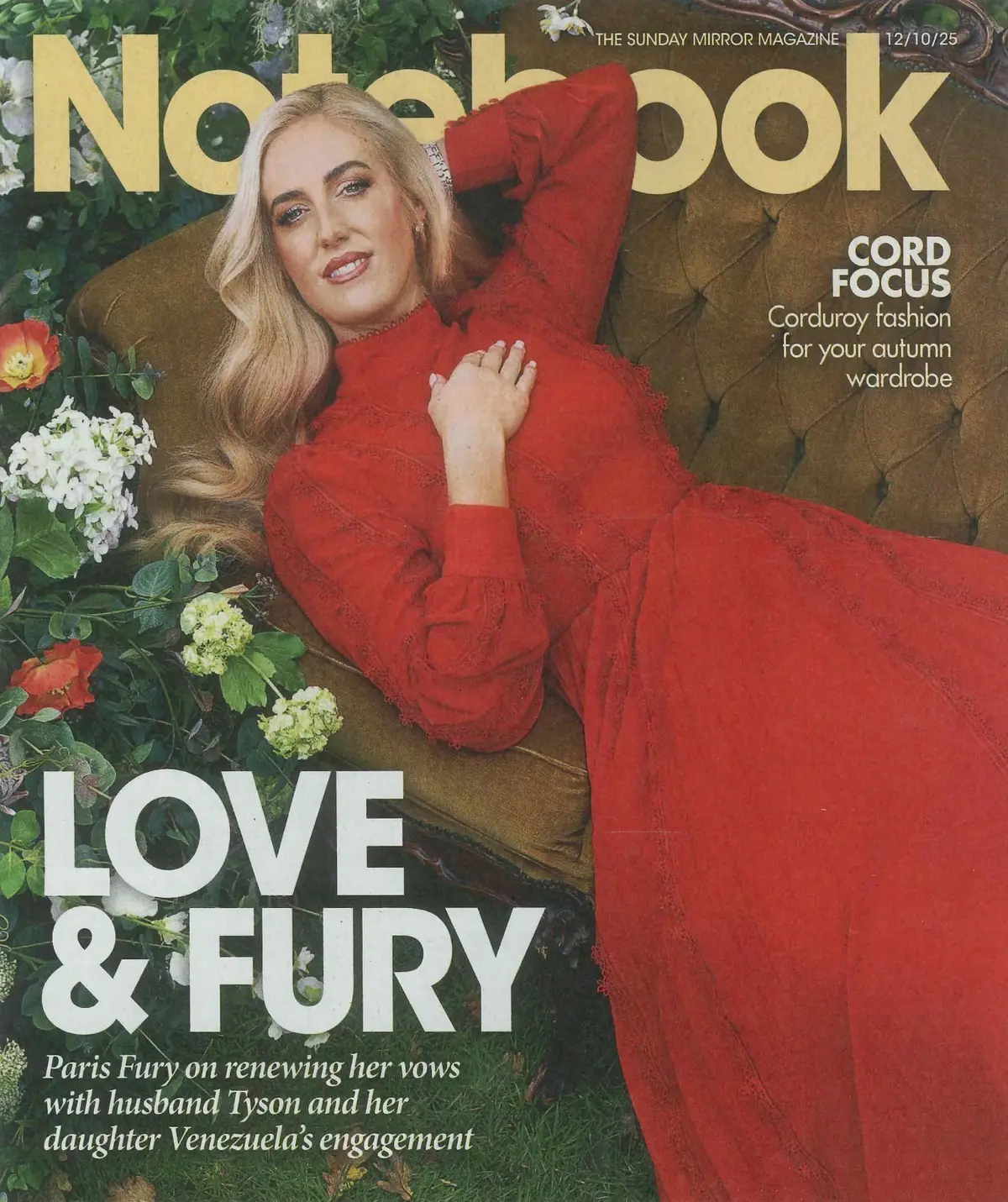 Sunday Mirror Notebook Magazine Paris &amp; Tyson Fury, Jodie Kidd, Fashion 12.10.25