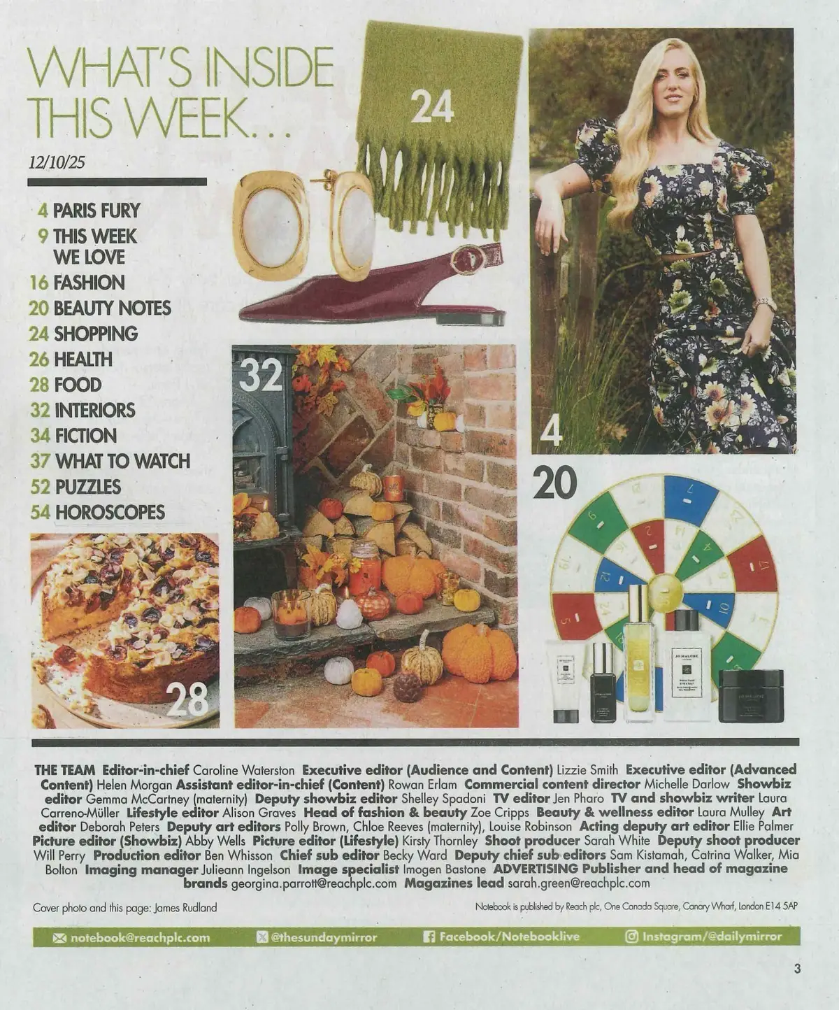 Sunday Mirror Notebook Magazine Paris & Tyson Fury, Jodie Kidd, Fashion 12.10.25 - image 3 | Free standard UK delivery included | Discount Quality Products
