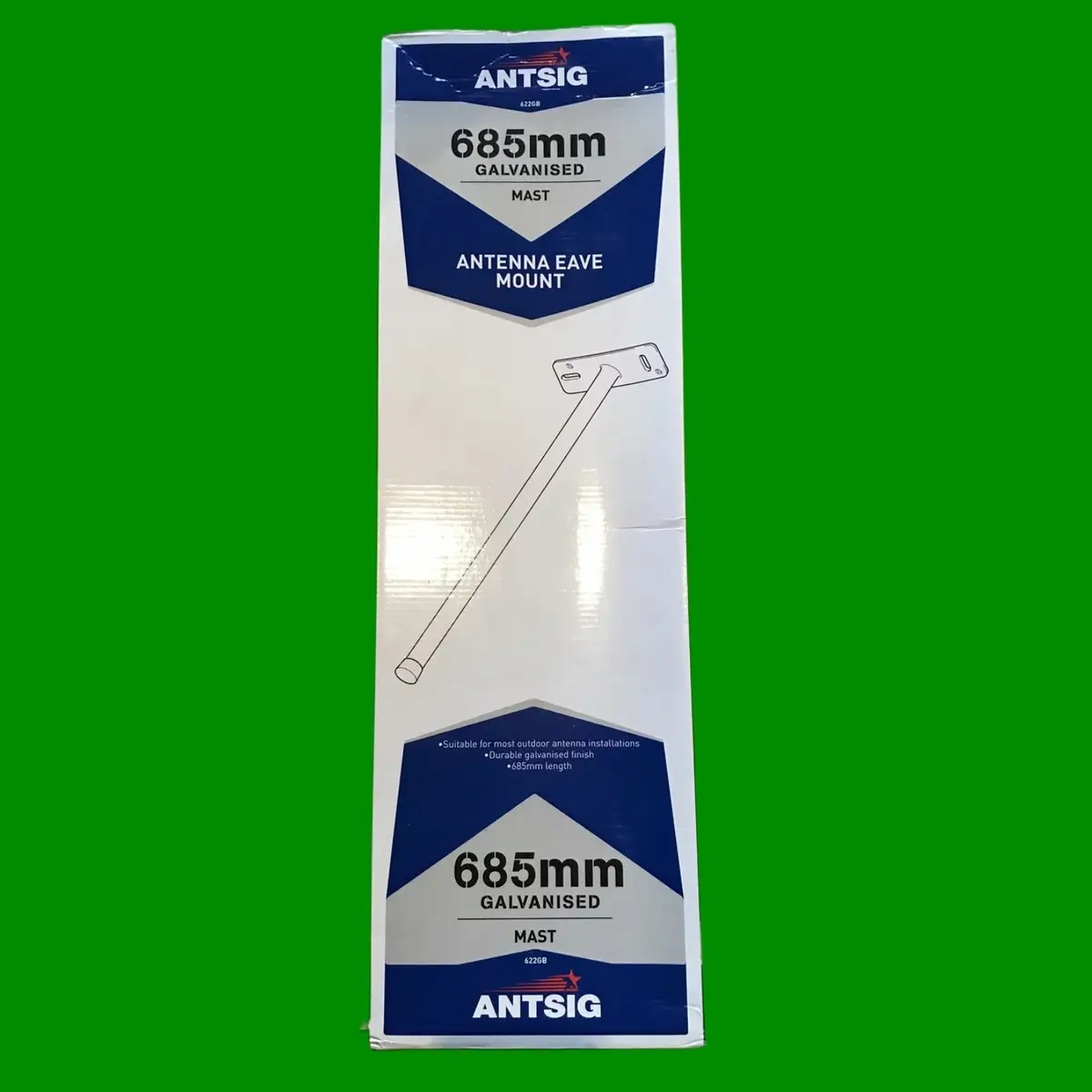 685mm Galvanised Mast TV Aerial Antenna Eave Mount Outdoor Durable 622GB Antsig - image 2 | Free standard UK delivery included | Discount Quality Products