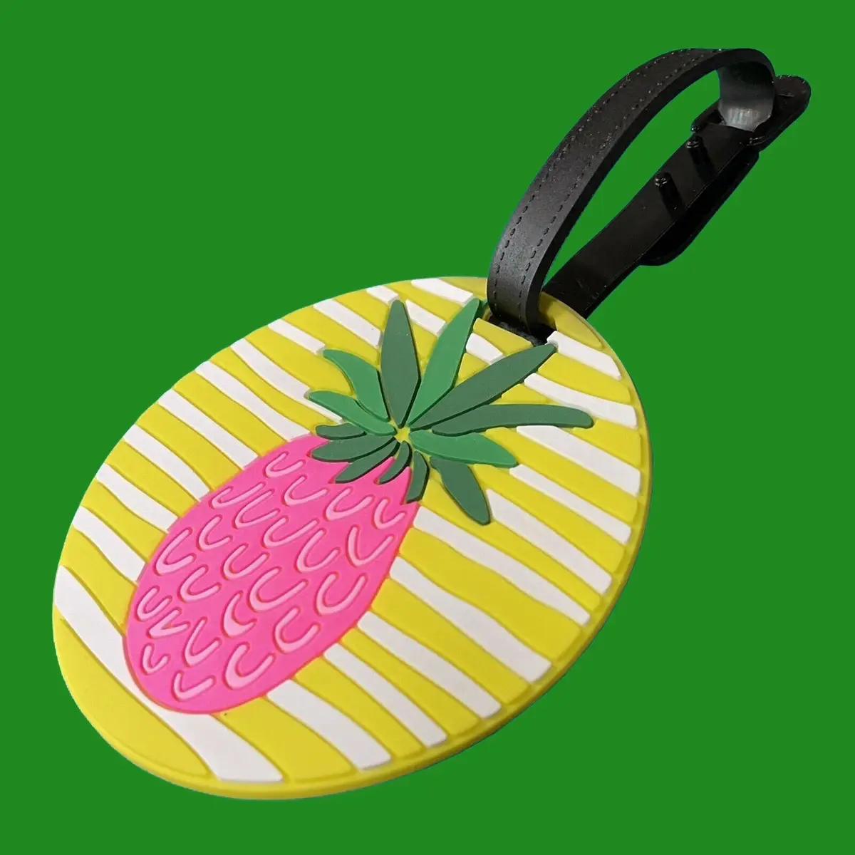 2x Pineapple Luggage Name Tag Strap, Holiday, Travelling, Suitcase, Baggage, PVC
