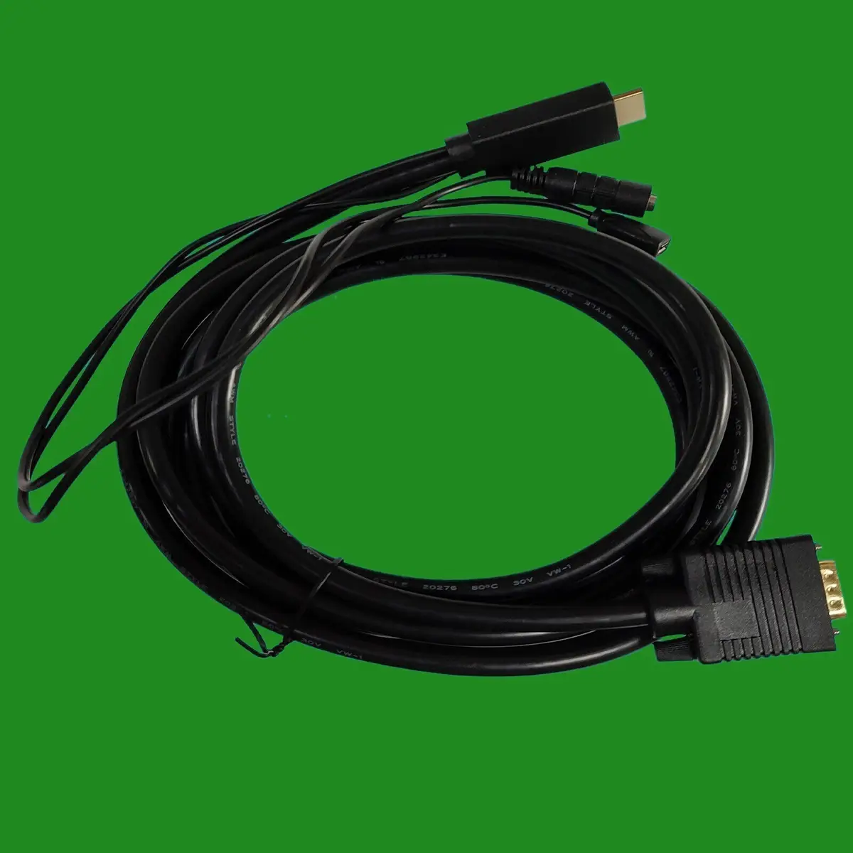5m VGA/SVGA & 3.5mm Stereo Jack Plug to Plug Audio Lead Cable, Black, TV - image 2 | Free standard UK delivery included | Discount Quality Products