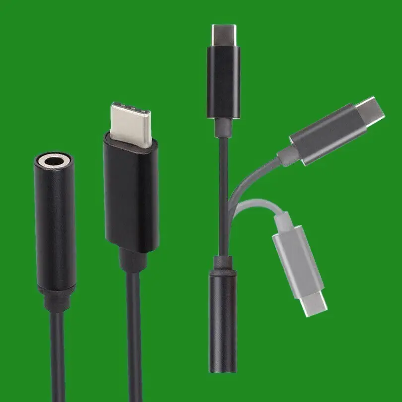 Black USB C Male to 3.5mm Female Headphone Adapter Jack, 120mm Length