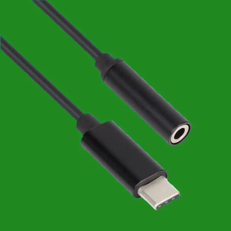 Black USB C Male to 3.5mm Female Headphone Adapter Jack, 120mm Length - image 3 | Free standard UK delivery included | Discount Quality Products