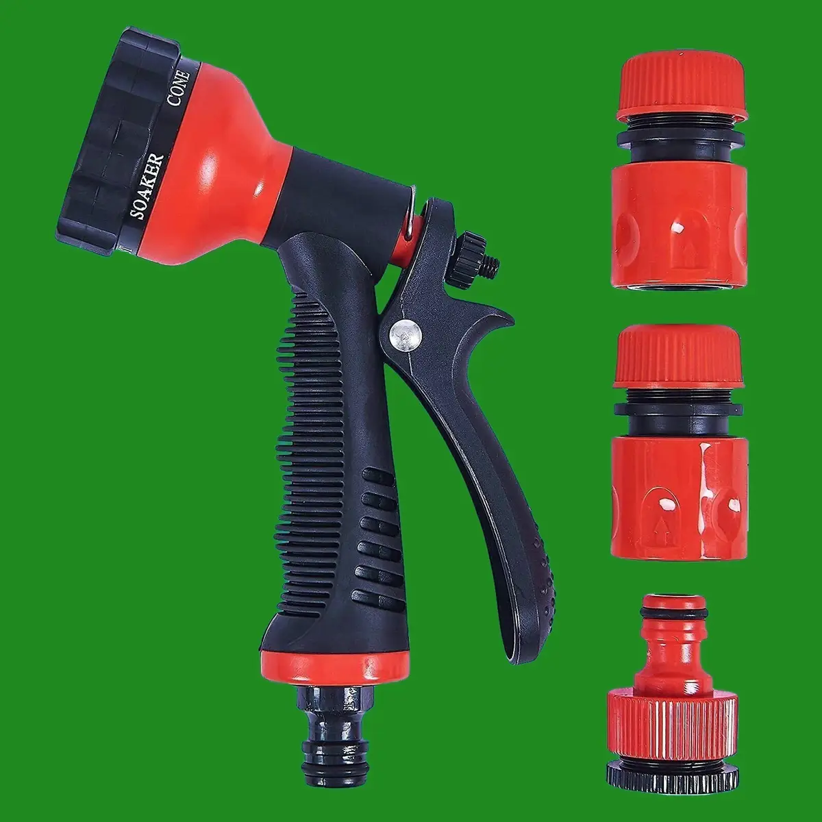 1x 5pc Spray Gun Set For Car Wash &amp; Garden Water Hose, Adjustable Multi Pattern