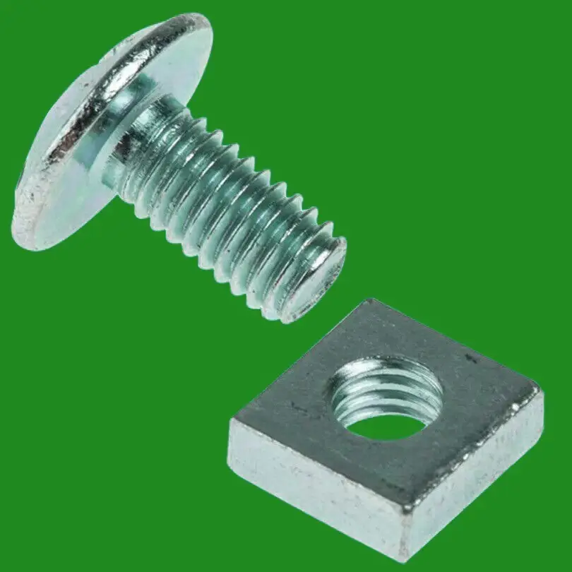 25x M5 x 10mm Bright Zinc Plated (BZP) Mushroom Head Steel Roofing Nuts & Bolts - image 2 | Free standard UK delivery included | Discount Quality Products