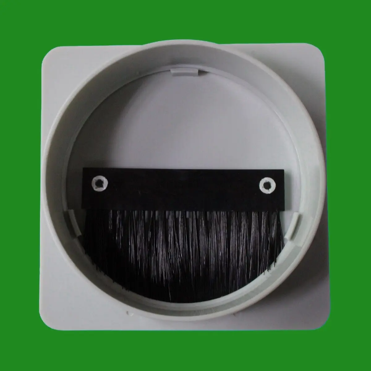 1x Grey Square 80mm Computer Desk Brush Grommet, Outlet Wire Hole Cover Cable - image 2 | Free standard UK delivery included | Discount Quality Products