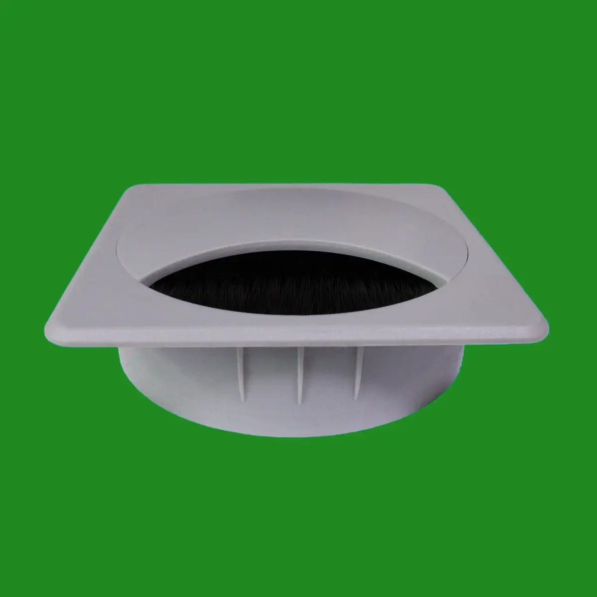 1x Grey Square 80mm Computer Desk Brush Grommet, Outlet Wire Hole Cover Cable - image 4 | Free standard UK delivery included | Discount Quality Products