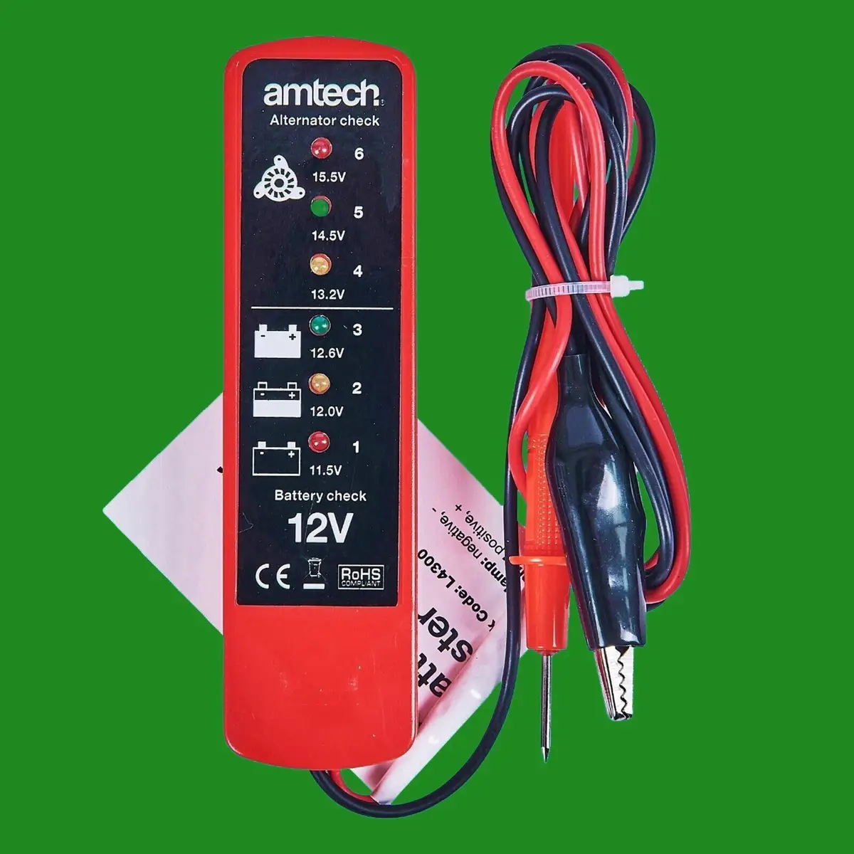 2-In-1 Battery &amp; Alternator 12V Tester, 6 LED Indicator, Electrician's Tool