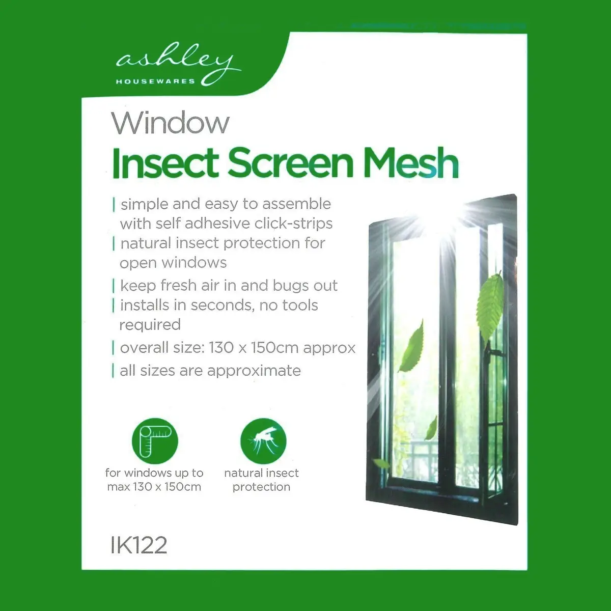 8x Black Net Insect Bugs Mosquito Screen Curtain Window Seal Mesh, 130cm x 150cm