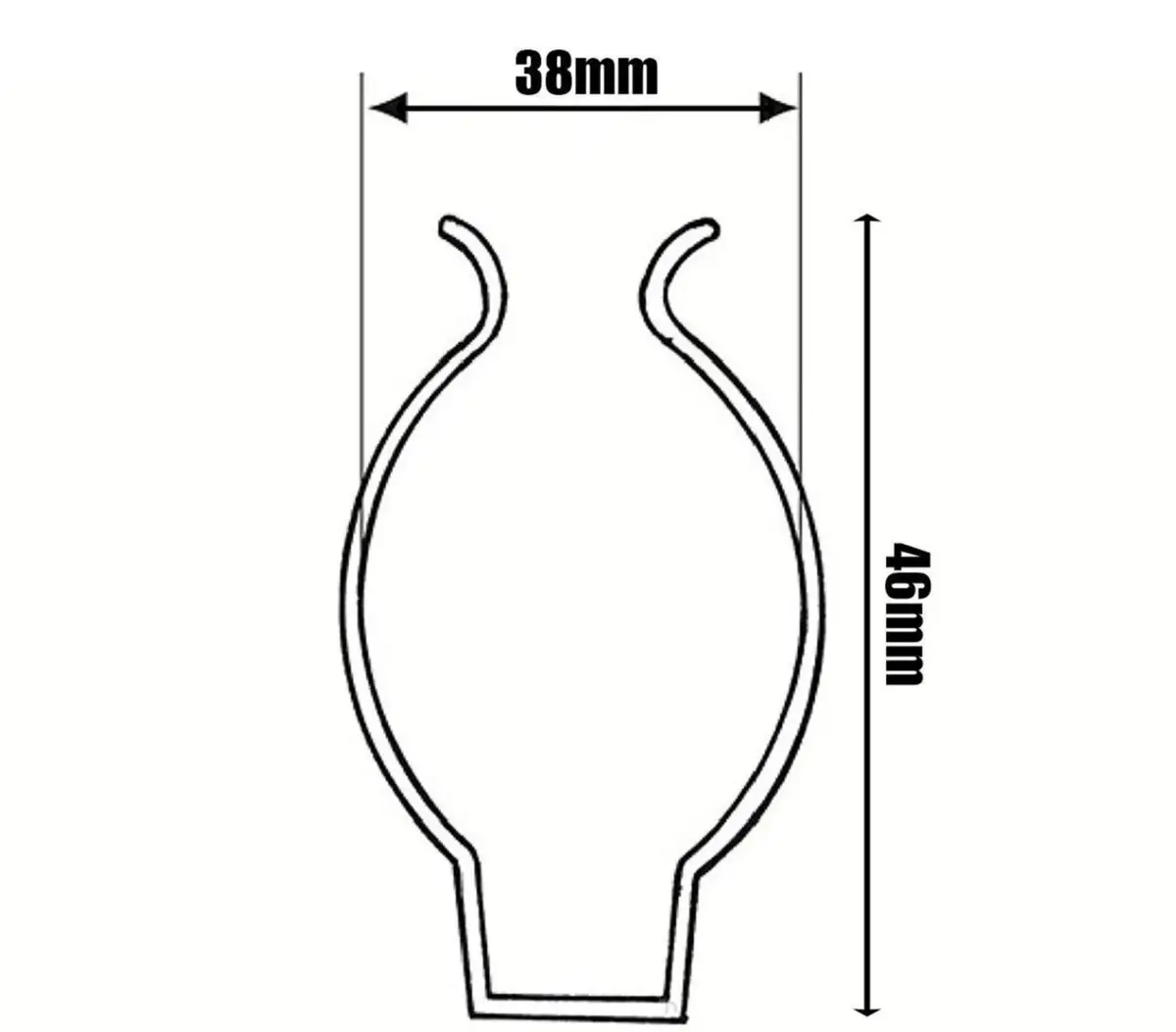 8x T12 Open Terry Clips 38mm 1.5" inch Fluorescent Tube Steel Spring Holders - image 2 | Free standard UK delivery included | Discount Quality Products