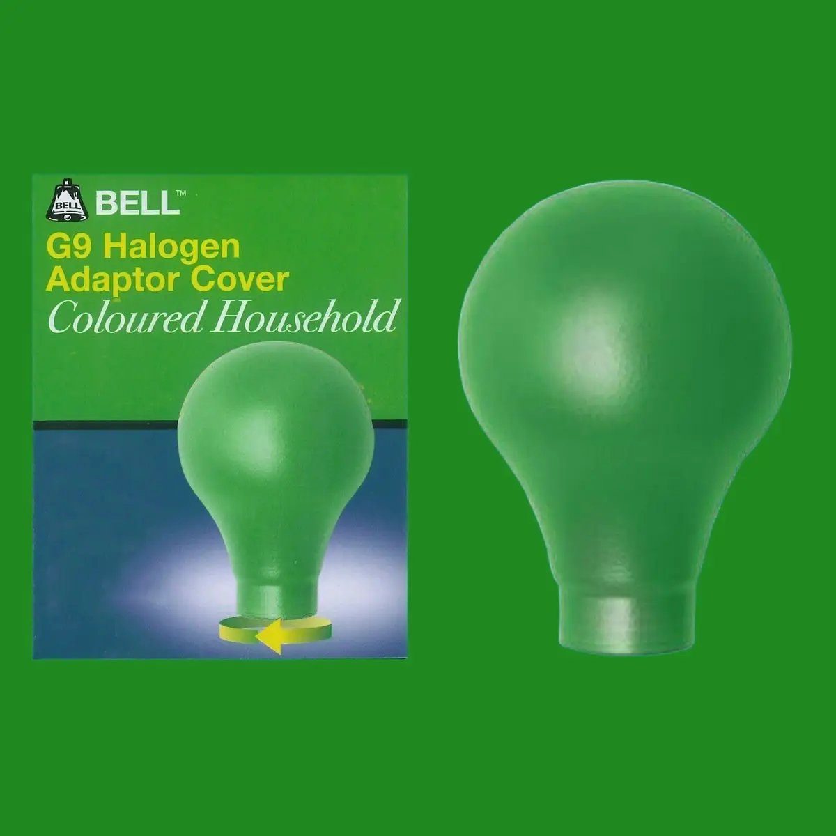 4x Green Coloured GLS Decorative Cover Fitting for G9 Halogen Light Bulb Adaptor