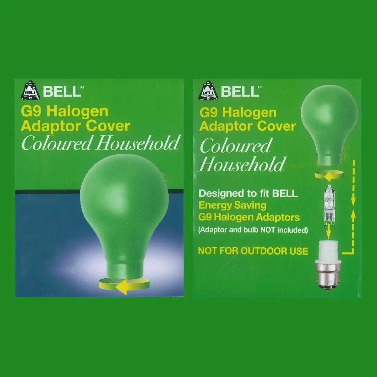 2x Green Coloured GLS Decorative Cover Fitting for G9 Halogen Light Bulb Adaptor - image 3 | Free standard UK delivery included | Discount Quality Products