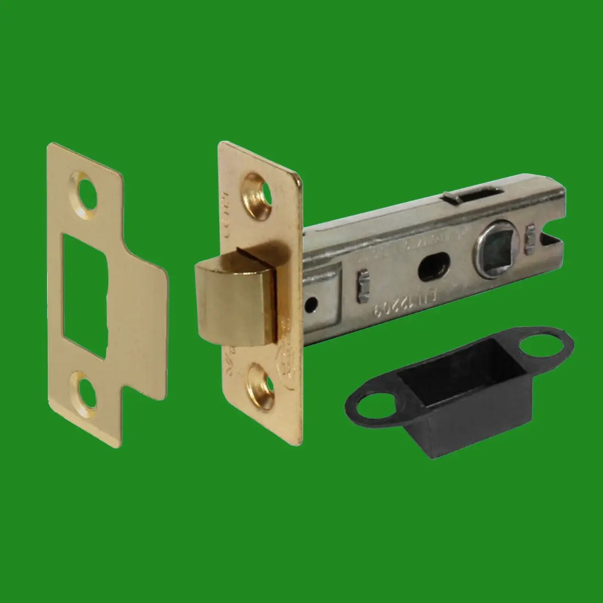 1x 75mm / 3" Inch Brass Fire Door Bolt Through Tubular Latch CE Rated CF 5531
