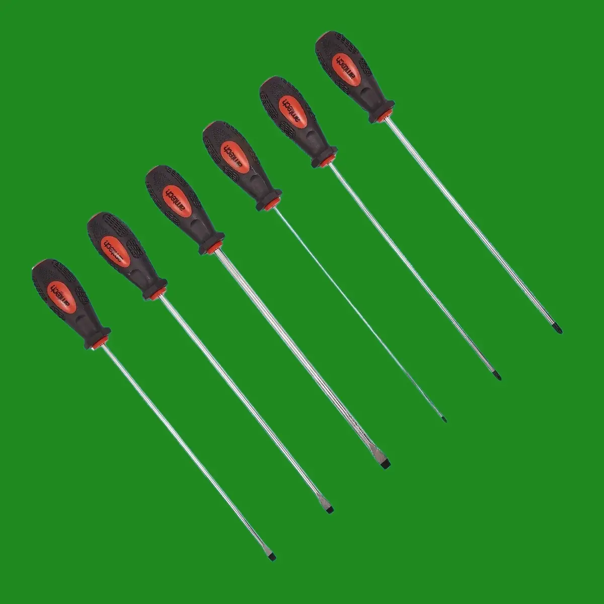 6pc 320mm Long Reach Screwdrivers Phillips &amp; Slotted Magnetic Tips PH0 PH1 PH2
