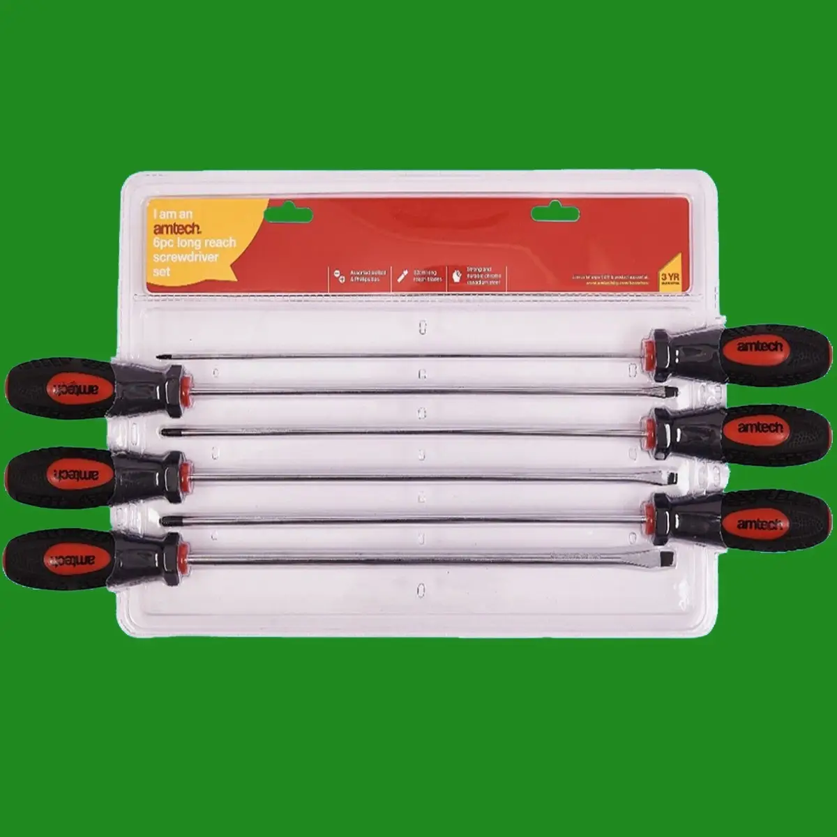 6pc 320mm Long Reach Screwdrivers Phillips & Slotted Magnetic Tips PH0 PH1 PH2 - image 3 | Free standard UK delivery included | Discount Quality Products
