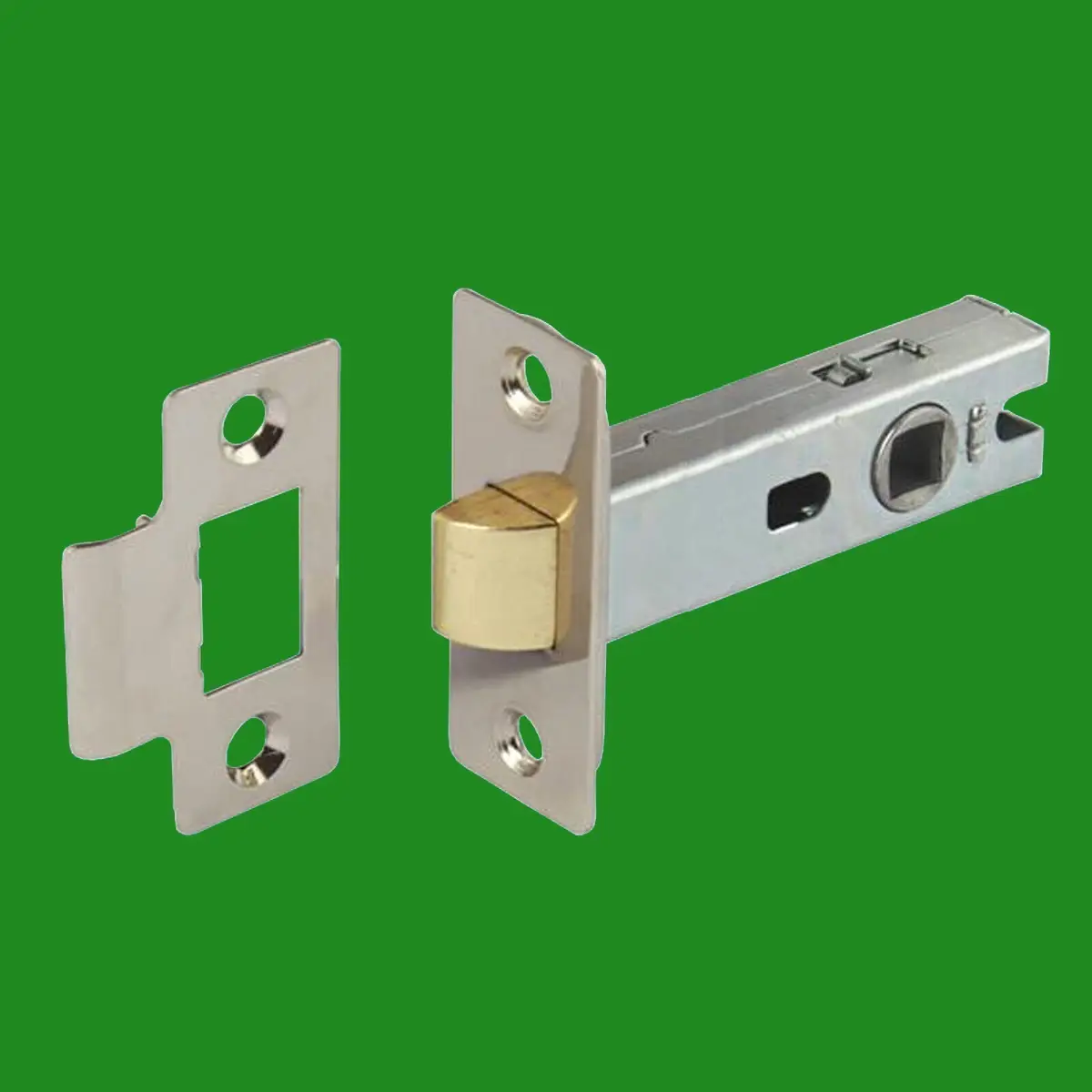 4x 79mm / 3" Inch Nickel Plated Bolt Through Tubular Mortice Door Lever Latch