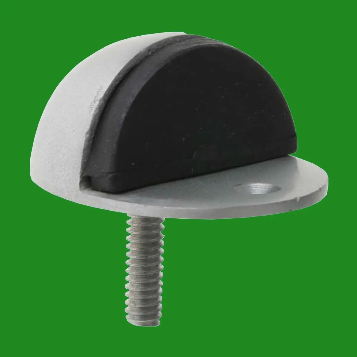 10x Aluminium Oval Screw In Anti-Turn Floor Door Stop, Rubber Protected Stopper