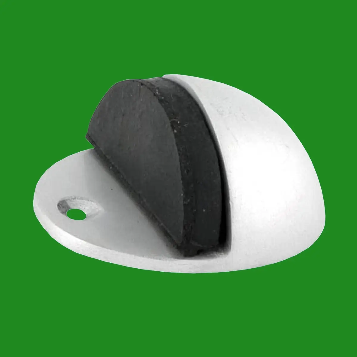 10x Aluminium Oval Screw In Anti-Turn Floor Door Stop, Rubber Protected Stopper - image 2 | Free standard UK delivery included | Discount Quality Products