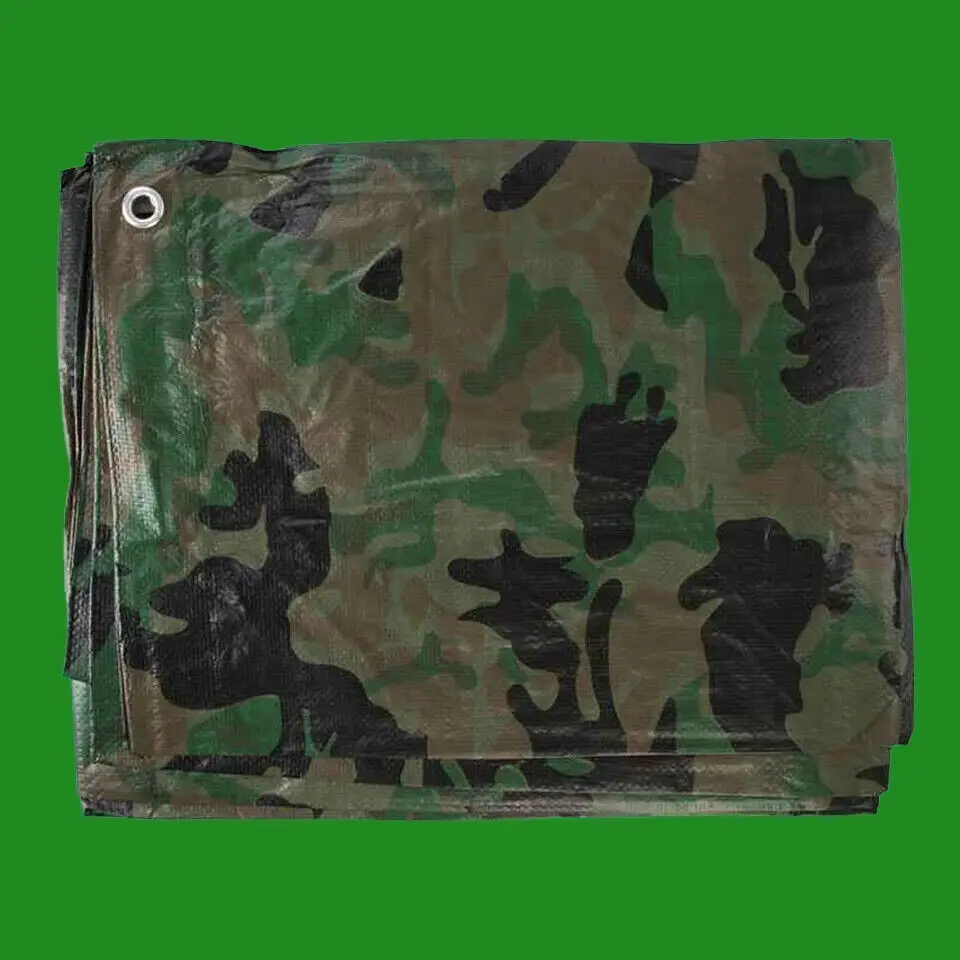 Camouflage Tarpaulin 2.4m x 3m Tarp Waterproof Camping Army Green - image 2 | Free standard UK delivery included | Discount Quality Products